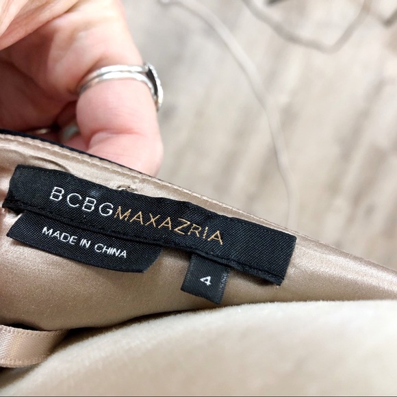 BCBGMAXAZRIA Black Silk Stripe Ribbon Dress Size 4 - Picture 4 of 8